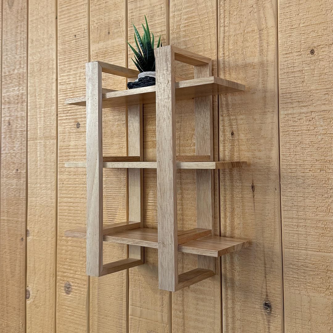 Geometric Design Wooden Wall Shelves product thumbnail 3