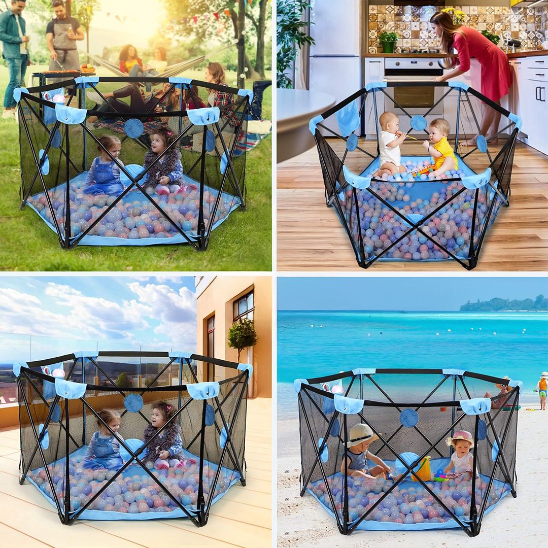 سياج قابل للفتح والتخزين بسهولة للأطفال - 3