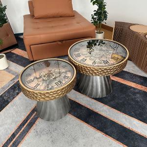 طقم طاولات بتصميم ساعة تروس و قاعدة مخروطية