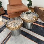 طقم طاولات بتصميم ساعة تروس و قاعدة مخروطية