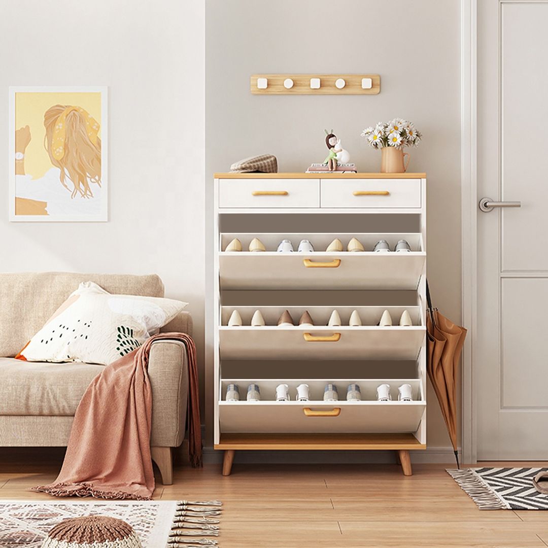 Wooden Shoe Cabinet with Two Drawers product thumbnail 4