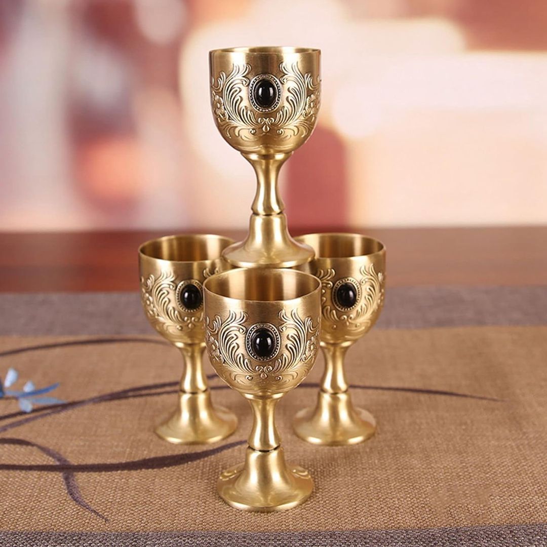 إبريق عثماني للشاي مع أربع كؤوس - 4