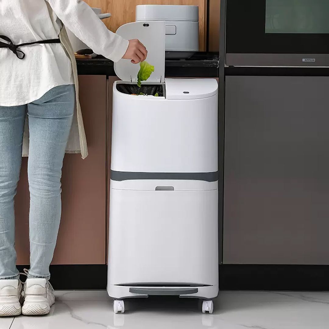 Three Compartment Kitchen Trash Can product thumbnail 2