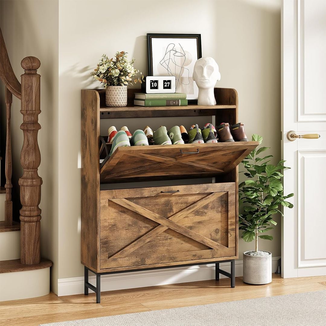 خزانة أحذية بتصميم ريفي - 6