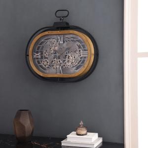 ساعة حائط تروس معدنية بتصميم خريطة العالم - 4