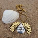 Gold Plated Sunflower Necklace - 7