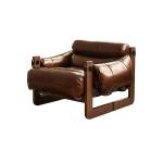 كرسي جلد مريح بإطار خشبي فاخر - 8