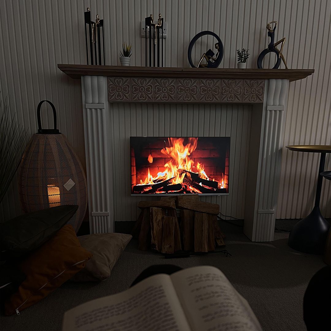 ديكور الموقد الخشبي بتصميم عصري - 2