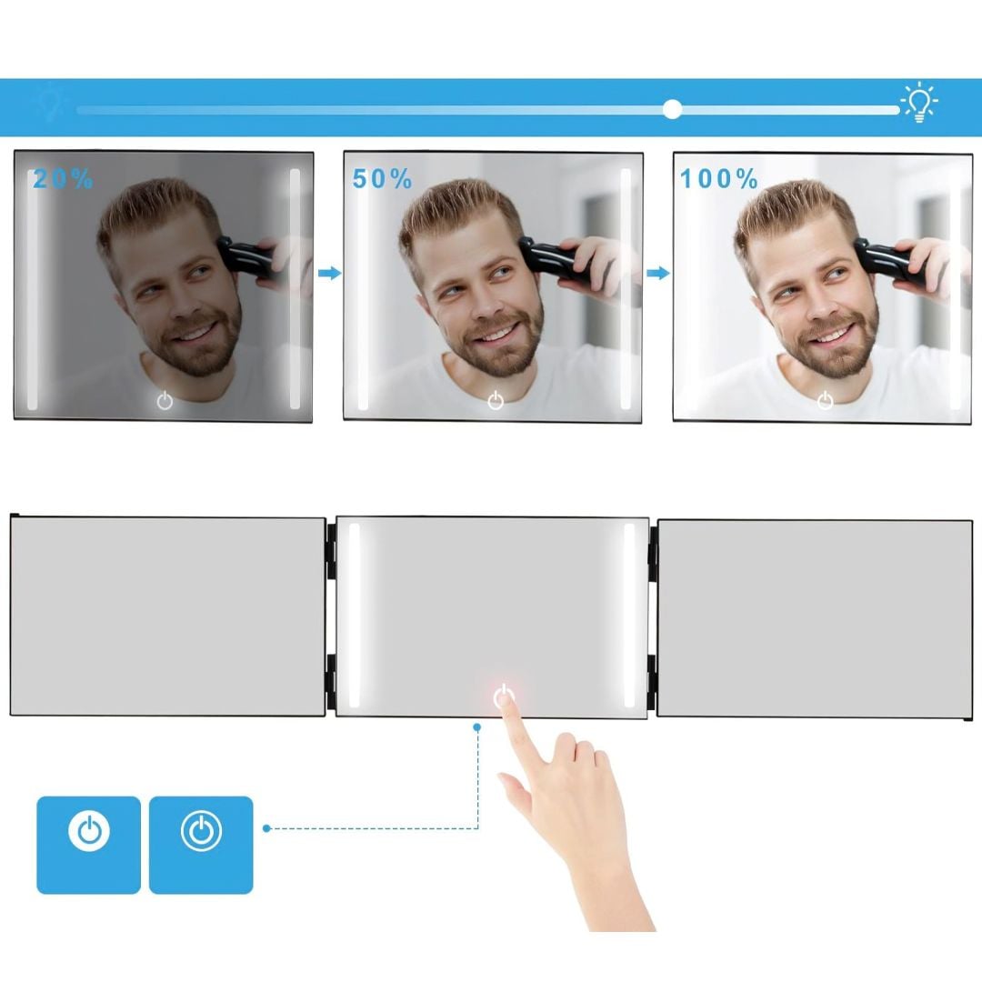 مرآة ثلاثية الجوانب قابلة للطي والتعليق - 7