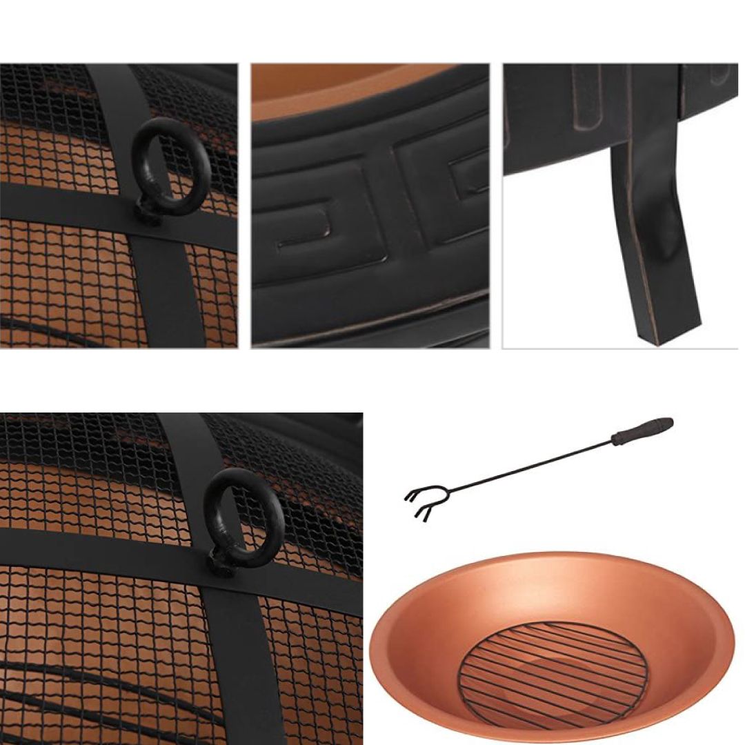 3 in 1 Fire Pit Brazier Round BBQ product thumbnail 5