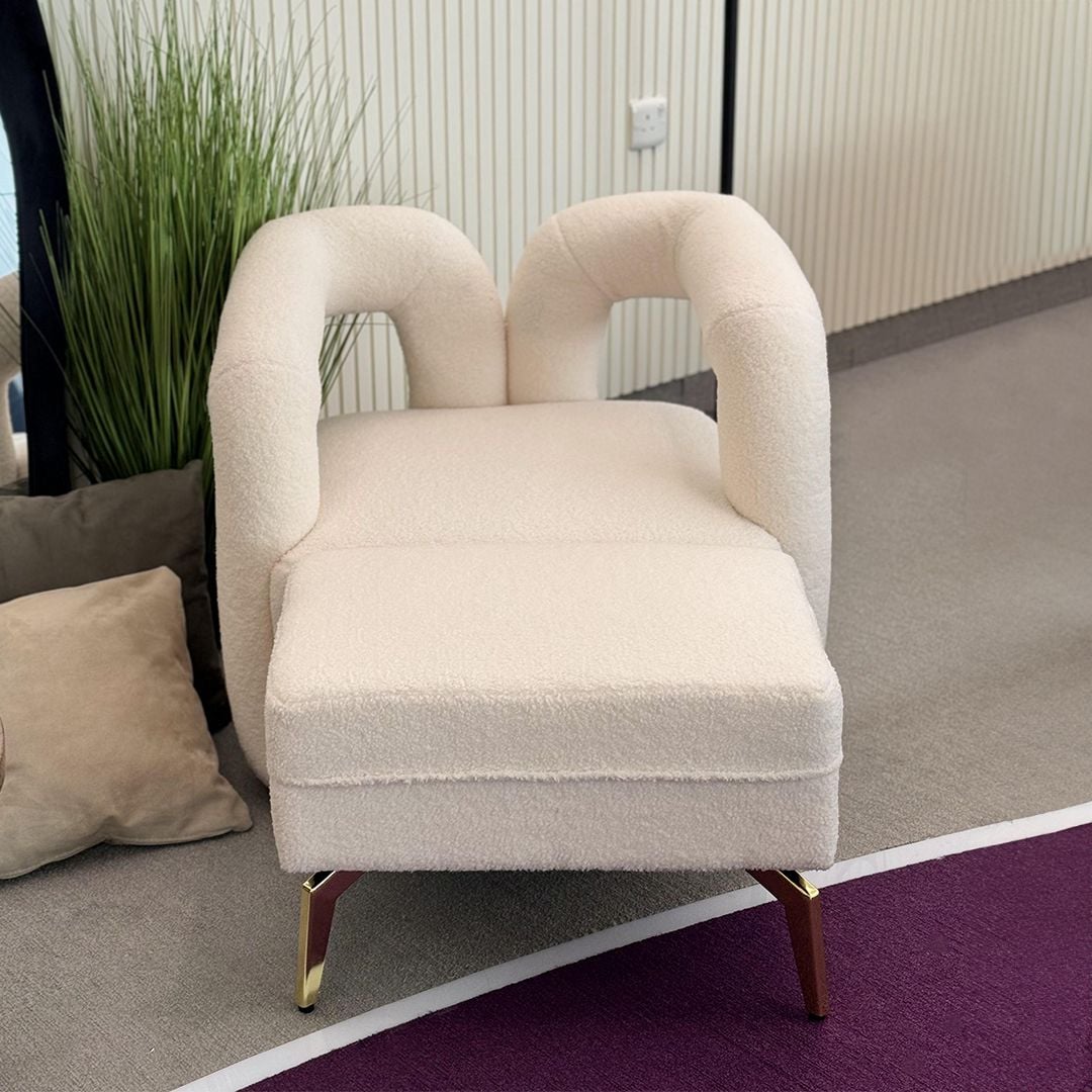 Velvet Chair with Footrest product thumbnail 14