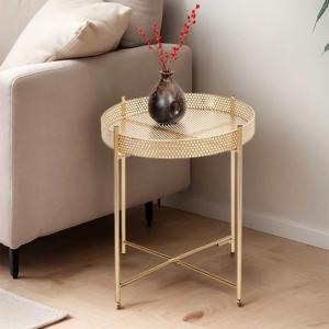 طاولة صينية تقديم معدنية ذهبية - 2