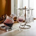 طقم تقديم كريستال مع ستاند للكؤوس