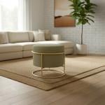 بوف بتصميم دائري و قاعدة معدنية ذهبية - 11