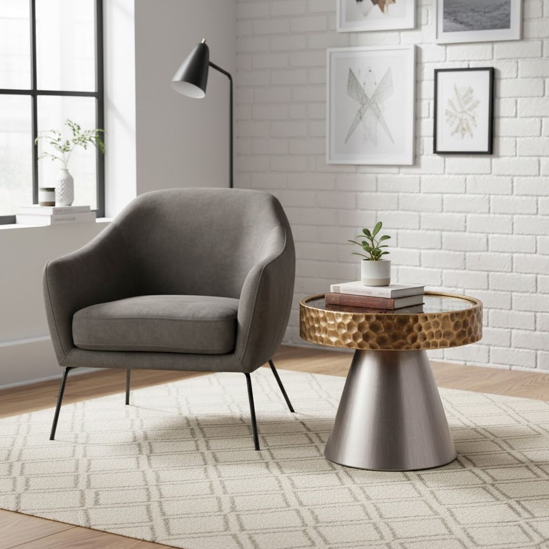 طقم طاولات بتصميم ساعة تروس و قاعدة مخروطية - 11