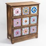 وحدة أدراج خشبية بتصميم فسيفسائي - 13