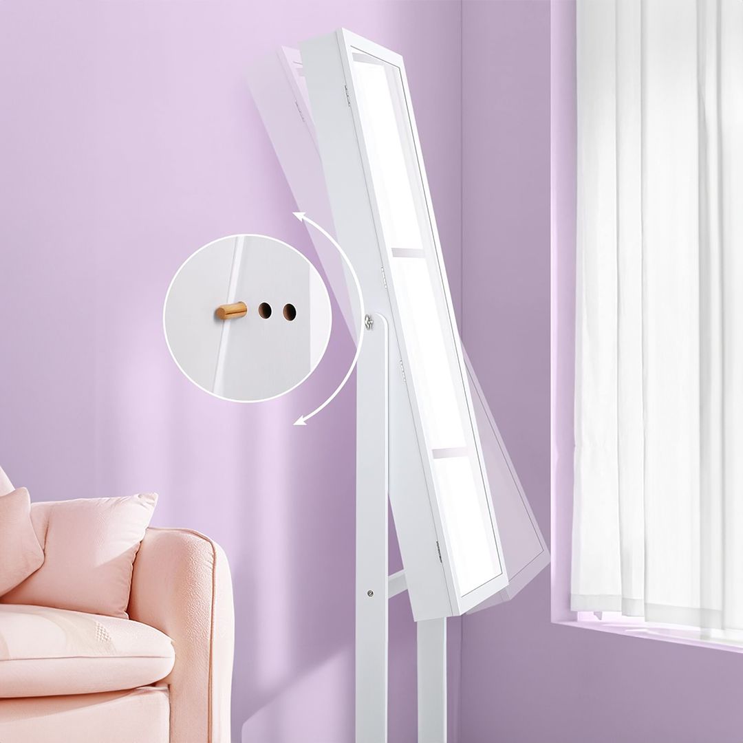 خزانة مجوهرات أرضية بمرآة مع إضاءة داخلية - 6