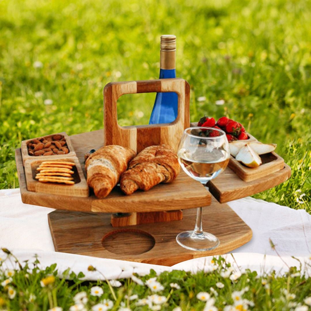 Picnic wooden Table with Glass Stand product thumbnail 9