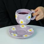 فنجان مع صحن مزين بالياسمين - 4