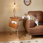 طاولة جانبية متحركة مع حامل للكتب - 12