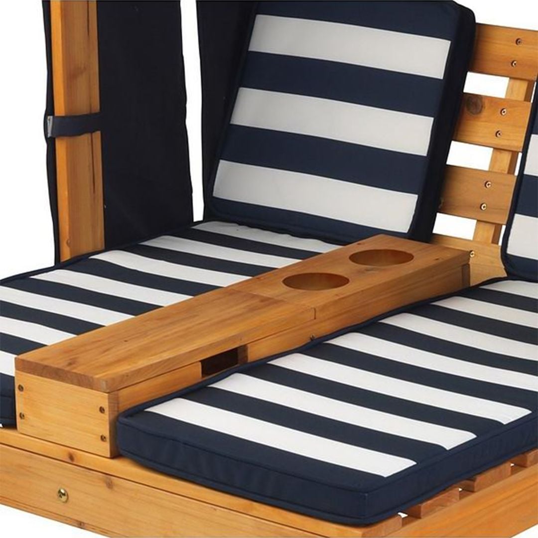 كرسي تشميس خشبي مع مظلة للأطفال - 8