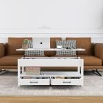 طاولة وسط خشبية بسطح متحرك - 6