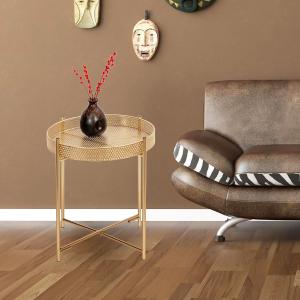 طاولة صينية تقديم معدنية ذهبية - 5