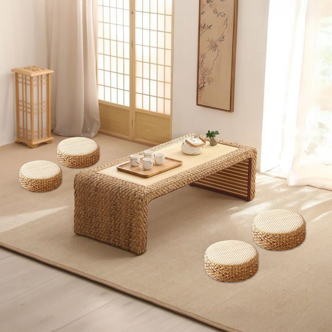 طاولة الجلسة الارضية مع أربع مقاعد - 8