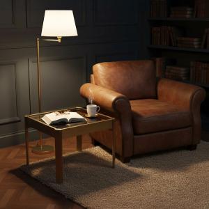 طاولة ديكور مربعة بتصميم ساعة تروس ذهبية - 5