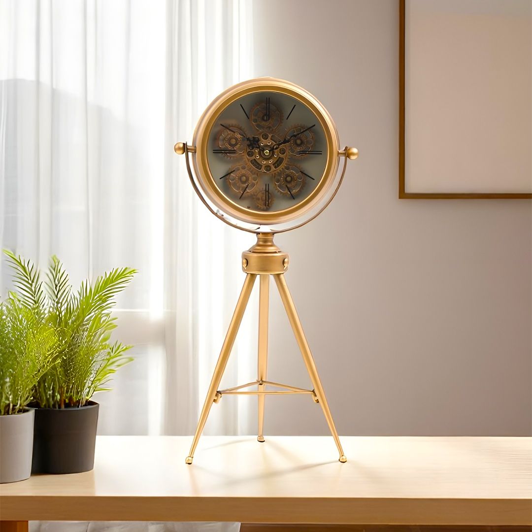 Golden Gear Art Table Clock - 5