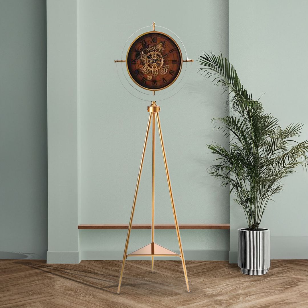 ساعة أرضية بتصميم تروس كلاسيكي - 3