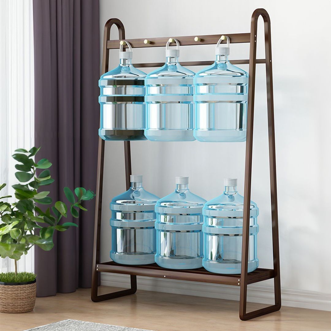 Wooden Hanger With Bottom Shelf For Hanging Clothes product thumbnail 8