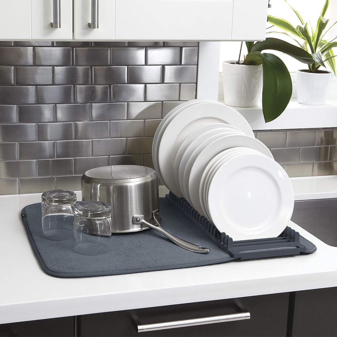 رف وبساط تجفيف الأطباق - 1