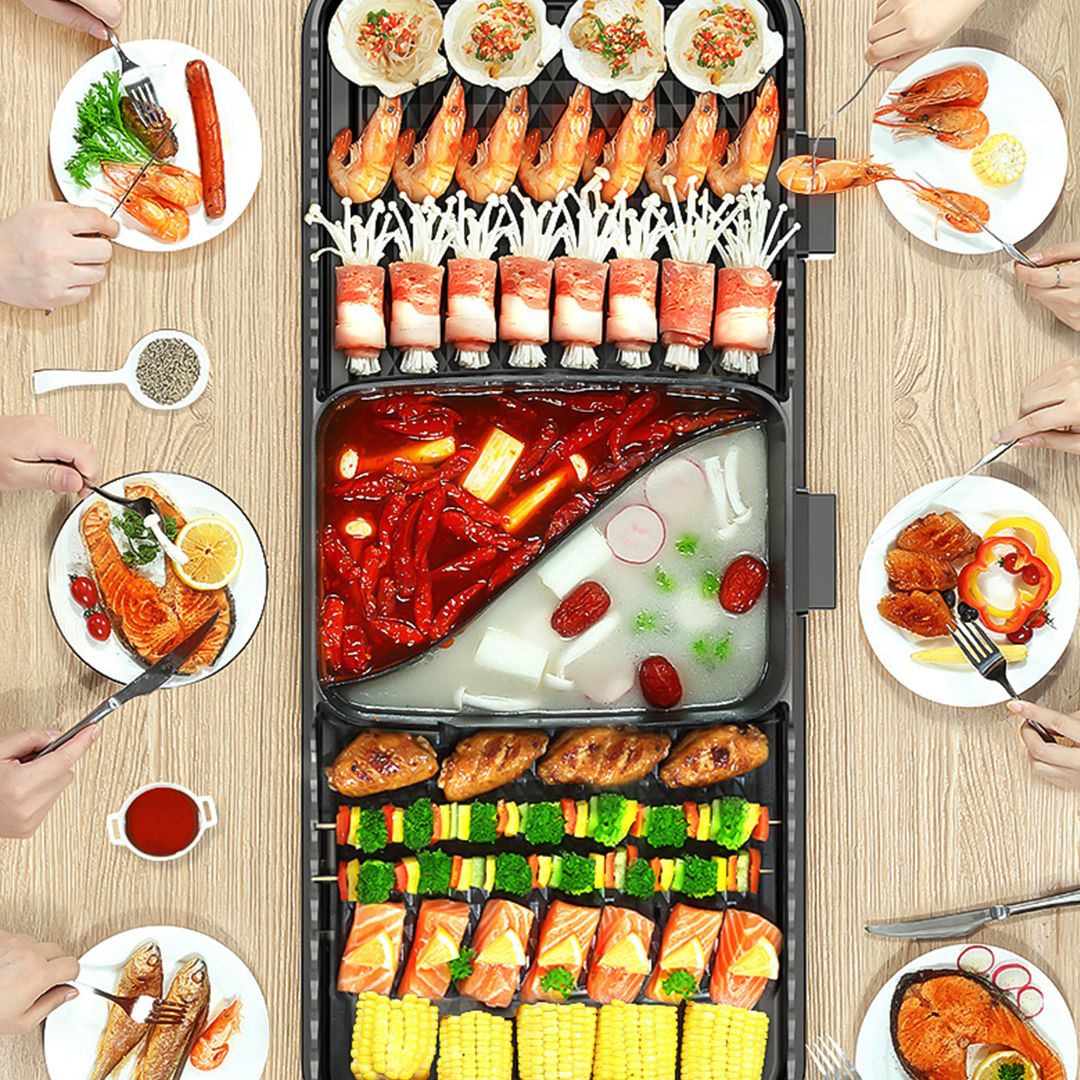 Double Electric Grill with Pot product thumbnail 7