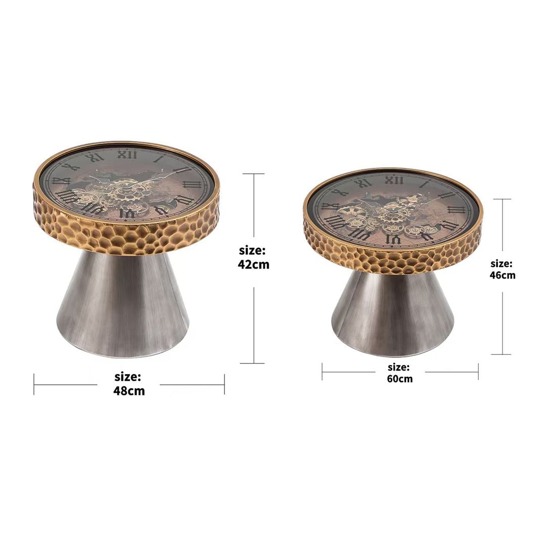 Set of tables with a gear clock design and a conical base product thumbnail 14