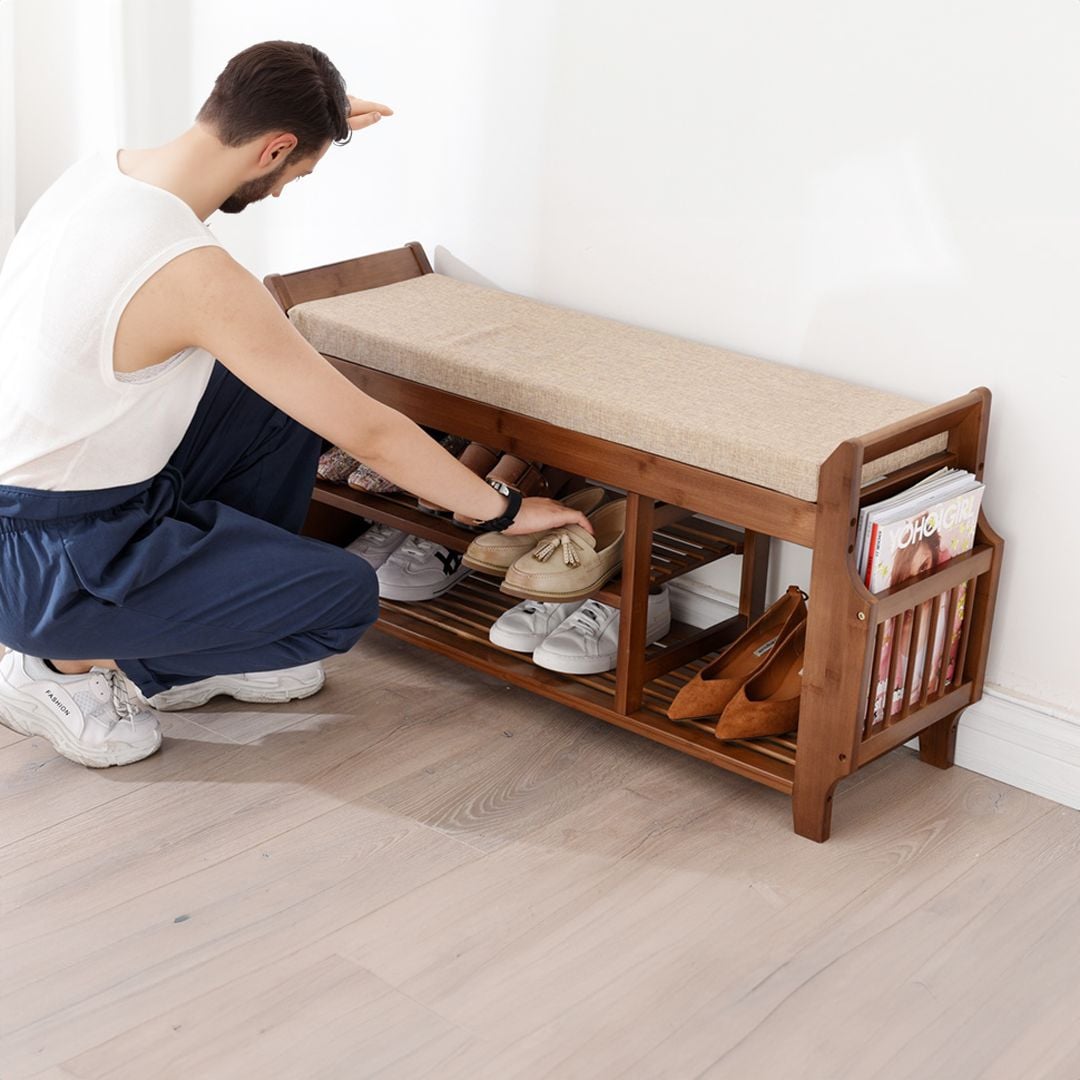 Shoe Storage Shelves with Bench Seating product thumbnail 5