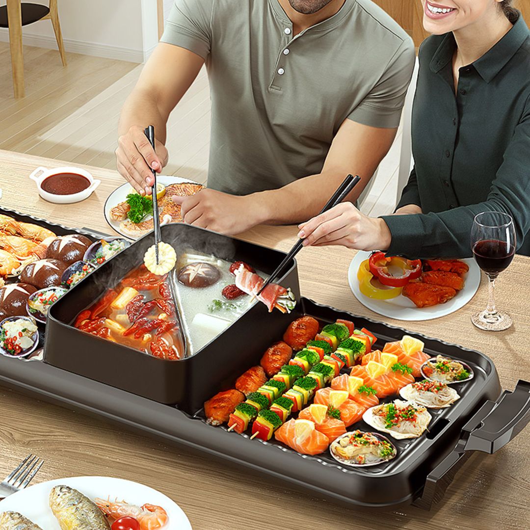 Double Electric Grill with Pot product thumbnail 2