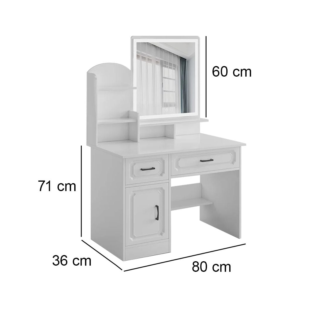 Modern Dressing Table With LED Mirror and Chair product thumbnail 11