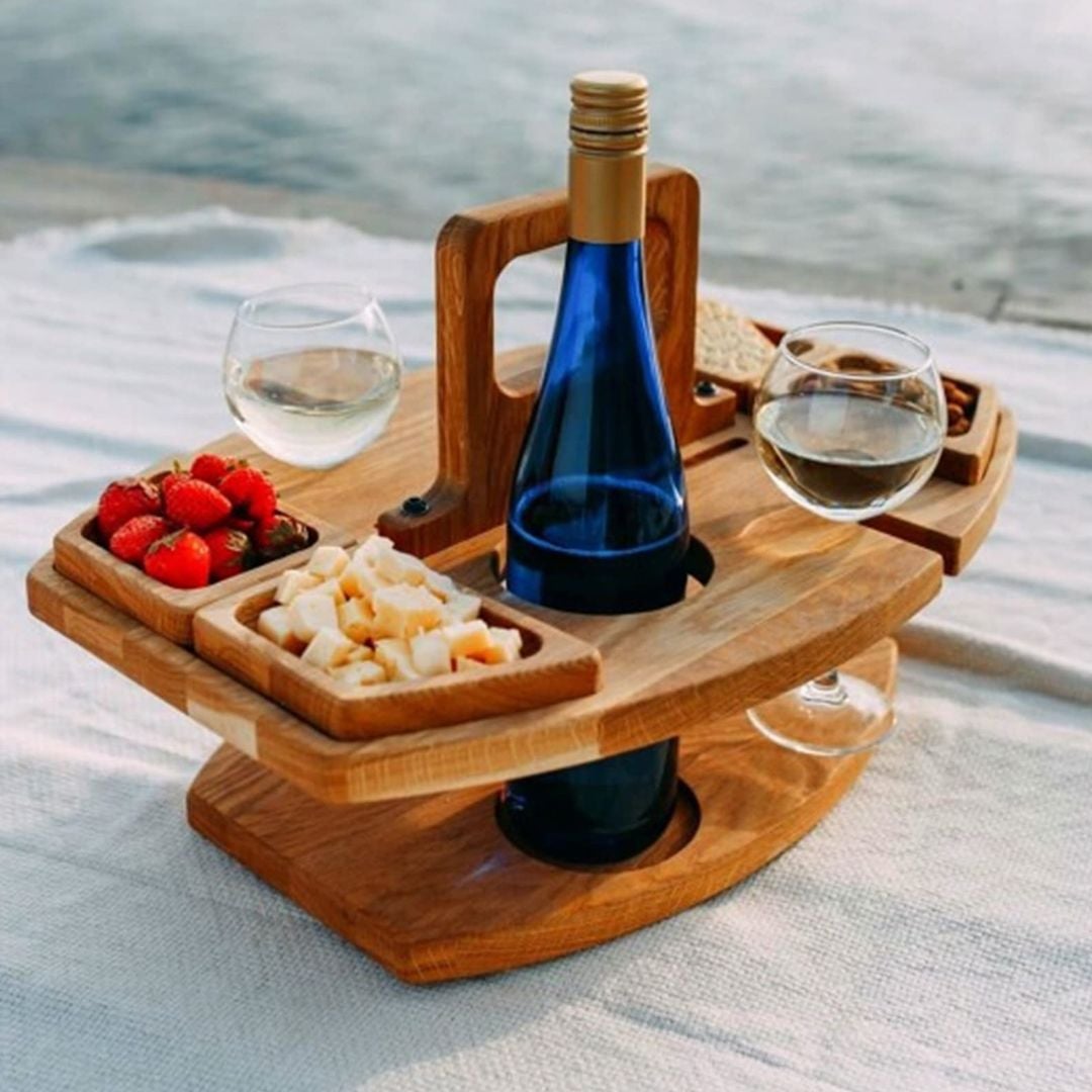 Picnic wooden Table with Glass Stand product thumbnail 2