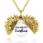 Gold Plated Sunflower Necklace - 9