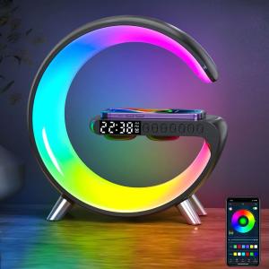 ديكور شاحن لاسلكي مع مكبر الصوت وساعة