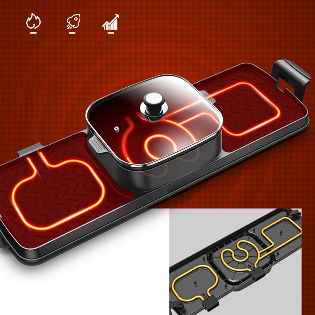 Double Electric Grill with Pot product thumbnail 6