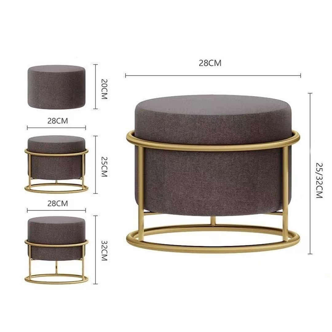Round pouf with golden metal base product thumbnail 14