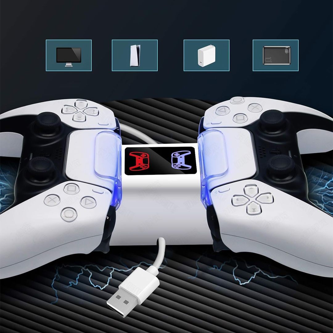 قاعدة شحن ثنائية لأيدي تحكم PS5 - 8