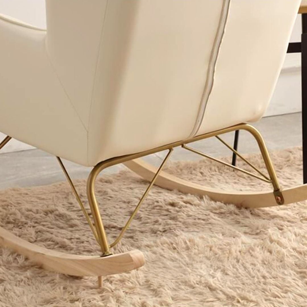 كرسي هزاز جلد فاخر مع مسند قدم - 10