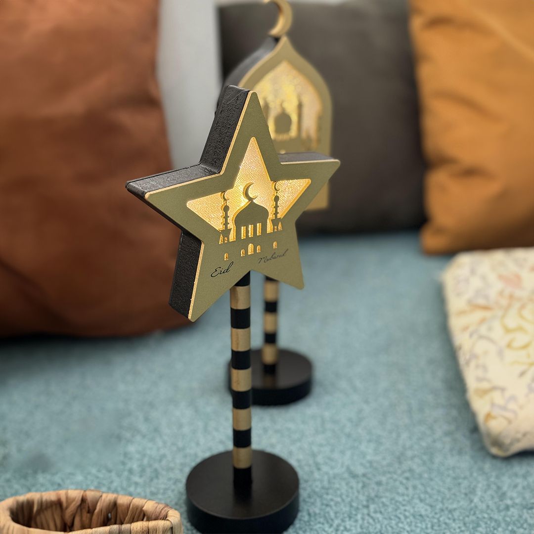 مجموعة ديكورات العيد الخشبية بإضاءة ليد - 15