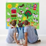 لوحة تعليمية من اللباد للأطفال بنمط حيوانات المزرعة - 1