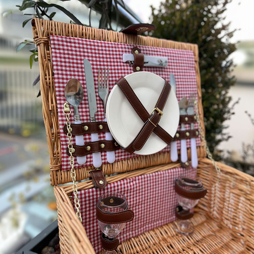 سلة النزهات المتكاملة من الراتان - 6