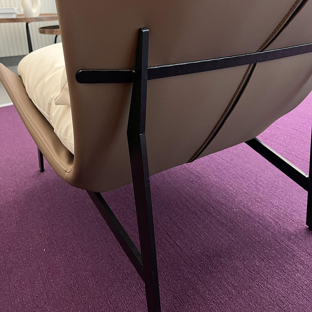 Luxurious Leather Chair With Metal Legs product thumbnail 13