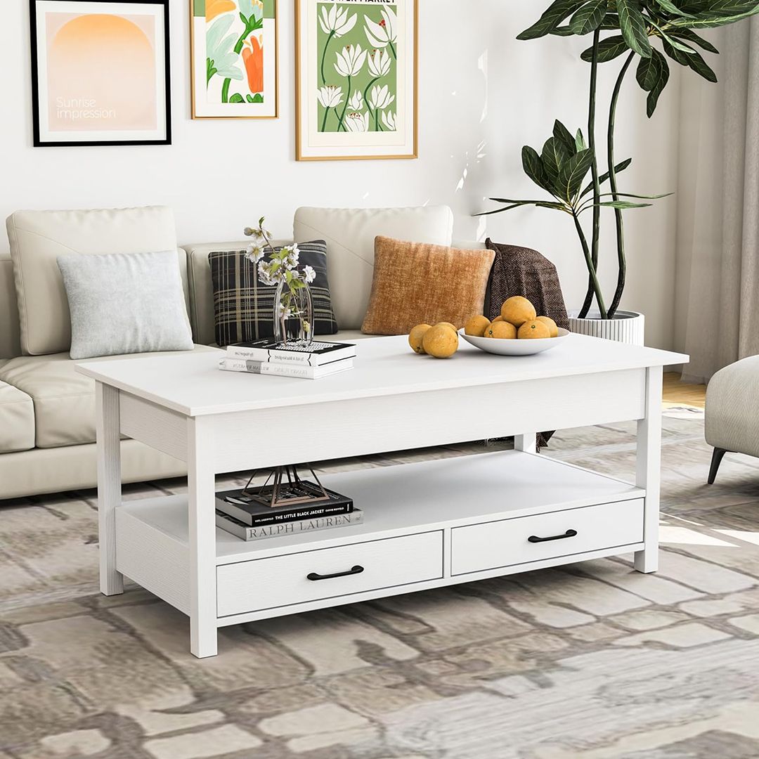 طاولة وسط خشبية بسطح متحرك - 4